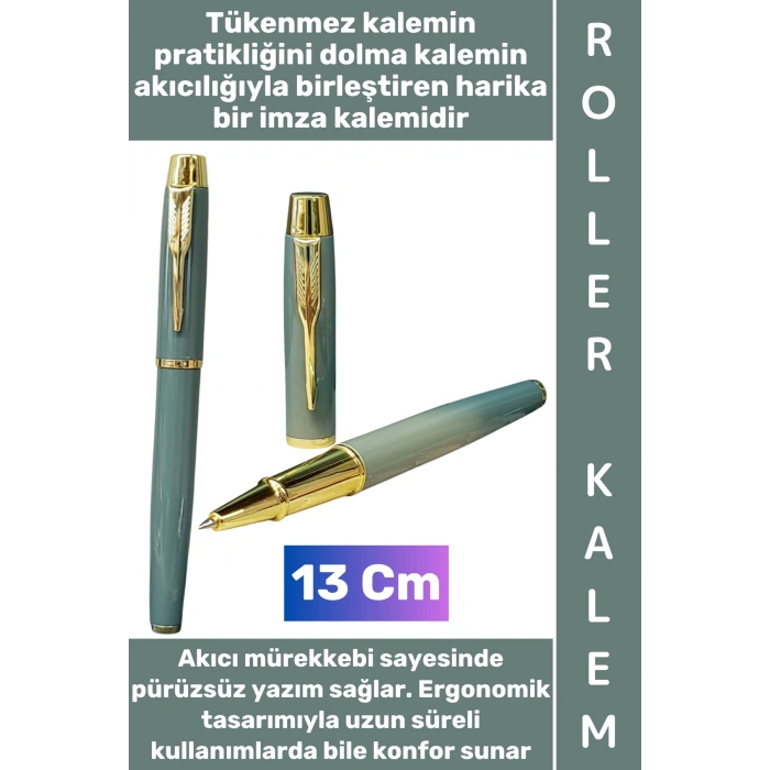 #Kalem Pürüzsüz Yumuşak Kolay Estetik Yazım Anneler Babalar Öğretmenler Günü Hediyelik Not Hatıra Anı Defteri Günlük Tutma Çok Şık Gold Detaylı İmza Metal Roller Kalem