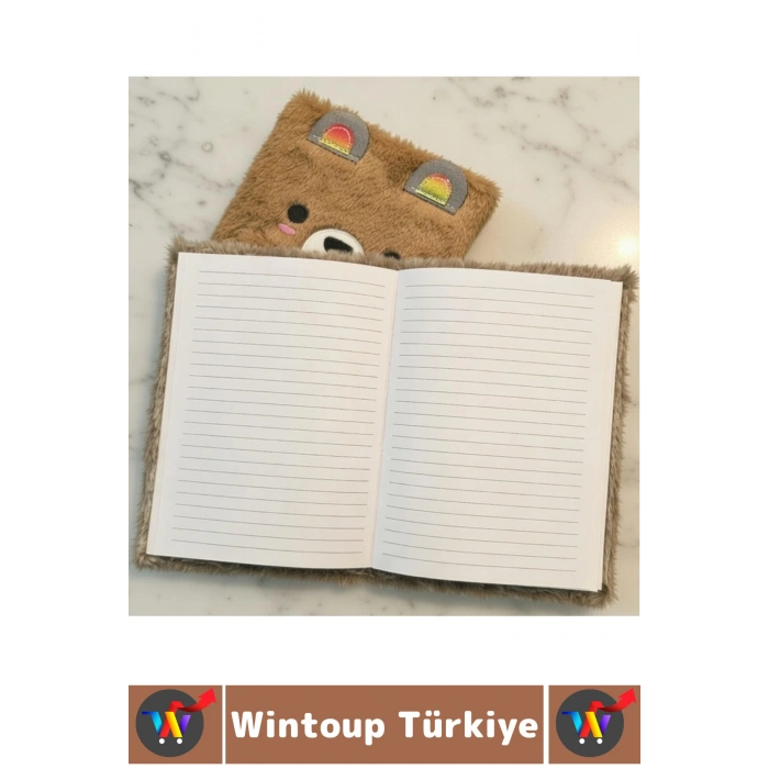 #Defter Dekoratif Eş Sevgili Hediyelik Okul Anı Not Hatıra Günlük Tutma Estetik Çok Şık 75 Sayfa 150 Yapraklı Sevimli Peluş Çizgili Defter 21 X 15 Cm