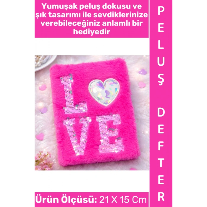 #Defter Dekoratif Eş Sevgili Hediyelik Okul Anı Not Hatıra Günlük Tutma Estetik Çok Şık 75 Sayfa 150 Yapraklı Sevimli Aşk Love Tasarımlı Peluş Çizgili Defter 21 X 15 Cm