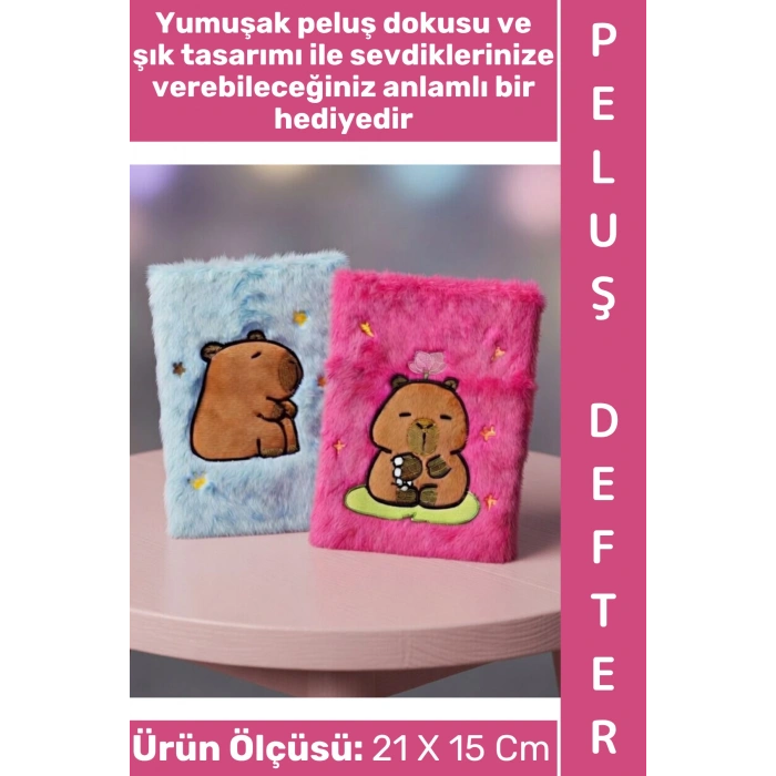 #Defter Dekoratif Eş Sevgili Hediyelik Okul Anı Not Hatıra Günlük Tutma Estetik Çok Şık 75 Sayfa 150 Yapraklı Sevimli Detaylı Peluş Çizgili Defter 21 X 15 Cm