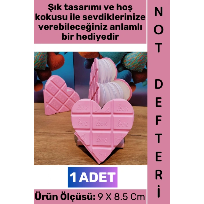 #Defter Dekoratif Sevgili Eş Nişanlı Anlamlı Hediye Okul Günlük Ders Şık Estetik Çikolata Görünümlü Kalp Tasarımlı Kokulu Pembe Mini Not Defteri