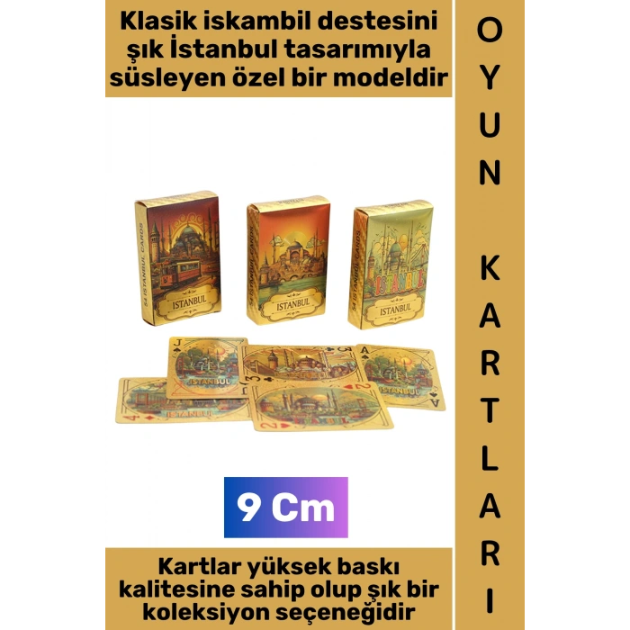 #Oyun Premium Kalite Kolay Yıpranmaz Suya Yırtılmaya Dayanıklı Koleksiyon Çok Şık Hatıra Hediyelik İstanbul Tasarımlı Klasik Deste Kağıt Oyunu Özel Baskılı İskambil Kartları