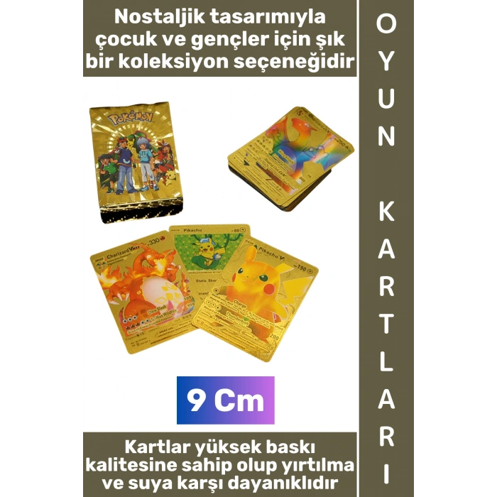 #Oyun Premium Kalite Kolay Yıpranmaz Suya Yırtılmaya Dayanıklı Çocuk Genç Hatıra Koleksiyon Hediyelik Anime Karakter Figür Nostaljik Pokemon Kağıt Deste Oyun Kartları