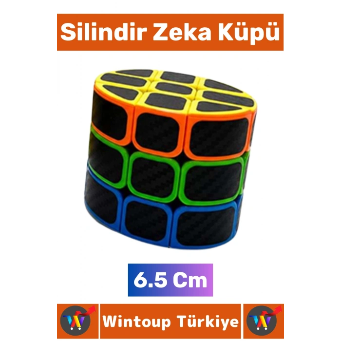 #Oyuncak Premium El Göz Koordinasyon Geliştirici Çocuk Eğitici Öğretici Stres Giderici Eğlenceli İlgi Çekici Karbon Fiber Görünümlü Eğri Yüzeyli Çocuk Silindir Zeka Küpü 6.5 Cm