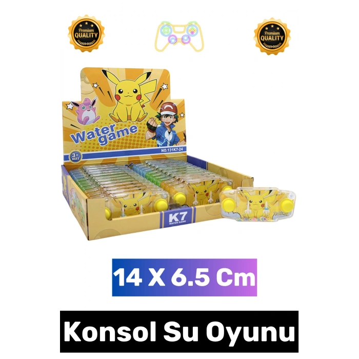 #Oyun Çocuk Eğitici El Göz Koordinasyonu Beceri Gelişimi Eğlenceli Stres Atma Halka Geçirme Oyun Koleksiyon Hediyelik Şık Nostaljik Pokemon Temalı Şeffaf Gövdeli Dikdörtgen Pikachu El Konsolu Su Oyunu