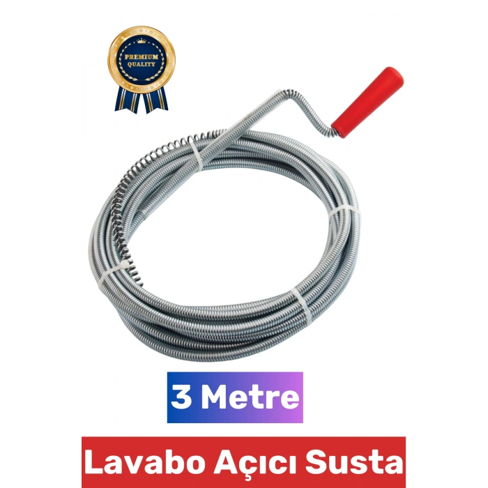 #Lavabo Profesyonel Hırdavat Banyo Yapı Malzemesi Uzun Esnek Spiral Tel Özel Uçlu Gider Tıkanıklık Açıcı Hızlı Pratik Kolay Kullanım Lavabo Açma Sustası 3 Metre