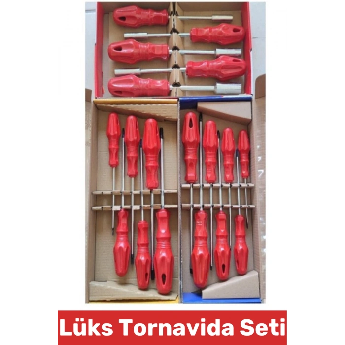#Tornavida Profesyonel Ev İş Yeri Atölye Tamirat Tadilat Onarım Vidalama Sökme Takma Torx Lokma Düz Yıldız Tornavida Premium Set