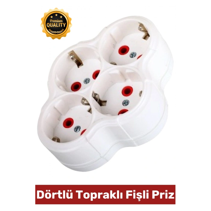 #Priz Premium Kompakt Hafif Taşınabilir Ev Ofis Atölye Bilgisayar Elektronik Pratik Hızlı Bağlantı Elektrik Kaçaklarına Karşı Güvenli Dörtlü Topraklı Fişli Priz
