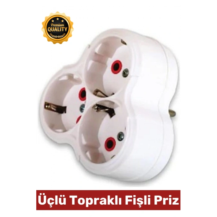 #Priz Premium Kompakt Hafif Taşınabilir Ev Ofis Atölye Bilgisayar Elektronik Pratik Hızlı Bağlantı Elektrik Kaçaklarına Karşı Güvenli Üçlü Topraklı Fişli Priz