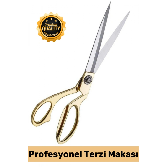 #Makas Profesyonel Ev Atölye Tipi Tekstil Kot Deri Paça Kesim Kısaltma Düzenleme Kolay Bilenir Şık Gold Detaylı Paslanmaz Çelik Büyük Boy Terzi Makası