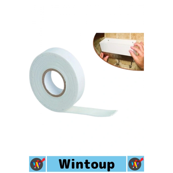 #Bant Profesyonel İç Mekan Süper Güçlü Yapışkan Metal Plastik Duvar Ahşap Boru Araç İçi Vidaya Alternatif Çok Yönlü Kullanım 18 Mm X 10 Metre Çift Taraflı Köpük Bant 1 Adet