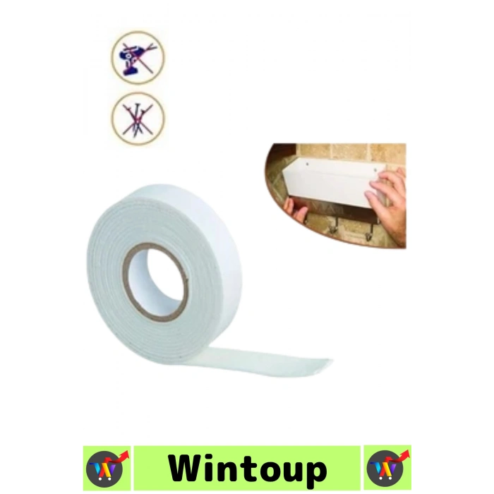 #Bant Profesyonel İç Mekan Süper Güçlü Yapışkan Metal Plastik Duvar Ahşap Boru Araç İçi Vidaya Alternatif Çok Yönlü Kullanım 48 Mm X 2 Metre Çift Taraflı Köpük Bant 2 Adet