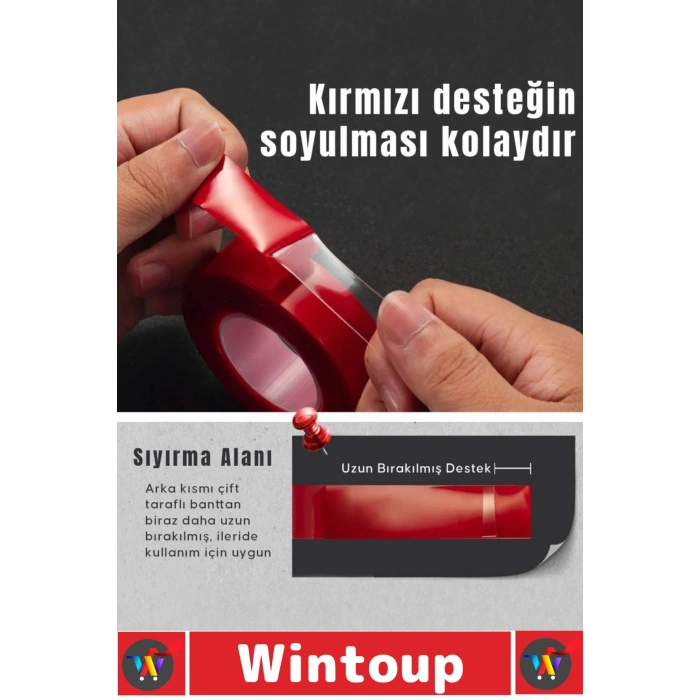 #Bant Profesyonel Süper Güçlü Yapışkan Metal Plastik Cam Ahşap Tadilat Araç İçi Vidaya Alternatif Çok Yönlü Kullanım Nano Teknolojili Esnek Akrilik 18 Mm X 10 Metre Çift Taraflı Silikonize Bant 2 Adet