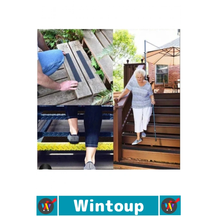 #Bant Profesyonel Ultra Güçlü Yapışkan Isg Iş Yeri Ev Depo Atölye Rampa Kaygan Zemin Merdiven Kayma Önleyici Koruyucu 25 Mm x 15 Metre Siyah Kaydırmaz Bant 3 Adet