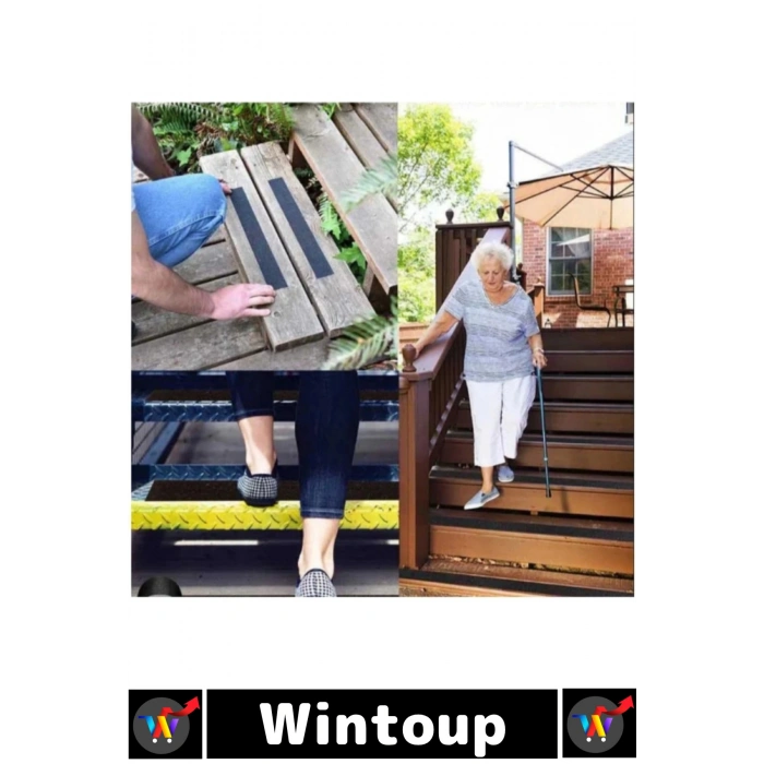 #Bant Profesyonel Ultra Güçlü Yapışkan Isg Iş Yeri Ev Depo Atölye Rampa Kaygan Zemin Merdiven Kayma Önleyici Koruyucu 50 Mm x 15 Metre Siyah Kaydırmaz Bant 5 Adet