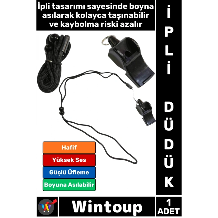 #Düdük Premium Hafif Kamp Outdoor Dağcılık Avcılık Köpek Eğitimi Futbol Basketbol Voleybol Yüzme Atletizm Hakem Maç Antrenman Yüksek Sesli Güçlü Üflemeli Boyuna Asılabilir İpli Düdük