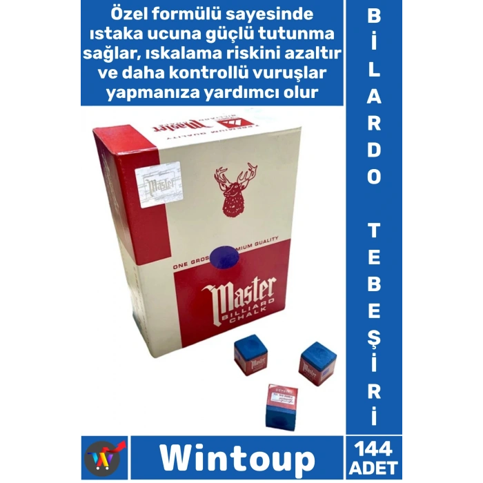 #BilardoProfesyonel Arkadaş Grup Eğlenceli Cafe Bar Ev Ortamı Turnuva Oyun Salonu Billiard Yüksek Tutuş Gücü Tozlanma Iskalama Önleyici Dengeli Vuruş Net Görüş Mavi Bilardo Istaka Tebeşiri 144 Adet
