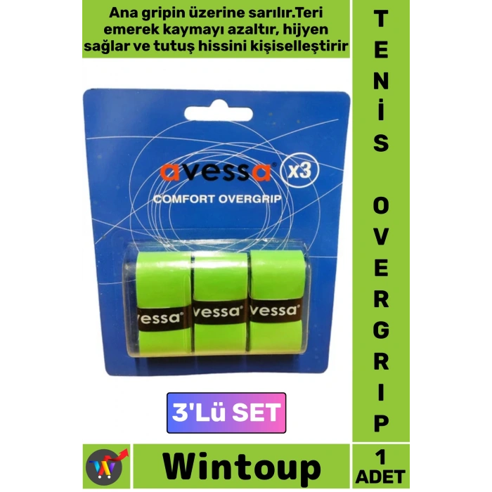 #Tenis Profesyonel Uzun Ömürlü Sıcak Nemli Hava Ter Emici Kayma Önleyici Tam Konforlu Tutuş Vuruş Desteği Spor Antrenman Tenis Overgrip 3lü Set