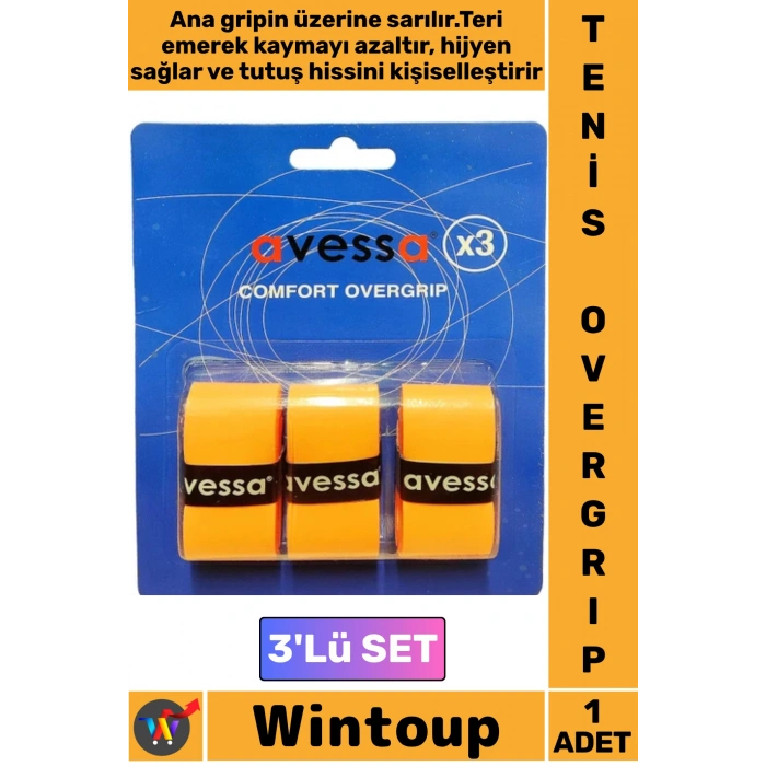 #Tenis Profesyonel Uzun Ömürlü Sıcak Nemli Hava Ter Emici Kayma Önleyici Tam Konforlu Tutuş Vuruş Desteği Spor Antrenman Tenis Overgrip 3lü Set