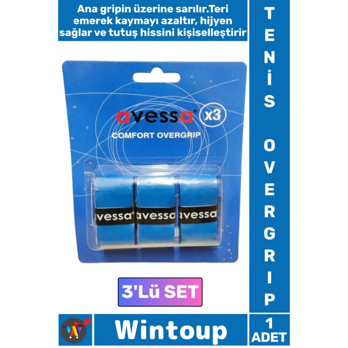#Tenis Profesyonel Uzun Ömürlü Sıcak Nemli Hava Ter Emici Kayma Önleyici Tam Konforlu Tutuş Vuruş Desteği Spor Antrenman Tenis Overgrip 3lü Set