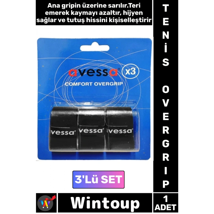 #Tenis Profesyonel Uzun Ömürlü Sıcak Nemli Hava Ter Emici Kayma Önleyici Tam Konforlu Tutuş Vuruş Desteği Spor Antrenman Tenis Overgrip 3lü Set