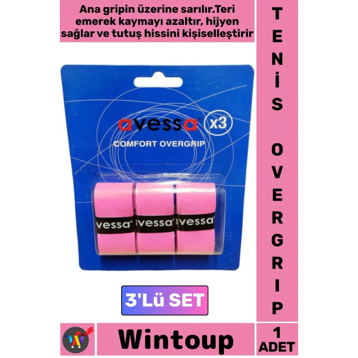 #Tenis Profesyonel Uzun Ömürlü Sıcak Nemli Hava Ter Emici Kayma Önleyici Tam Konforlu Tutuş Vuruş Desteği Spor Antrenman Tenis Overgrip 3lü Set