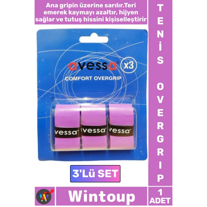 #Tenis Profesyonel Uzun Ömürlü Sıcak Nemli Hava Ter Emici Kayma Önleyici Tam Konforlu Tutuş Vuruş Desteği Spor Antrenman Tenis Overgrip 3lü Set