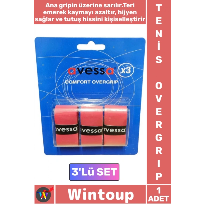 #Tenis Profesyonel Uzun Ömürlü Sıcak Nemli Hava Ter Emici Kayma Önleyici Tam Konforlu Tutuş Vuruş Desteği Spor Antrenman Tenis Overgrip 3lü Set