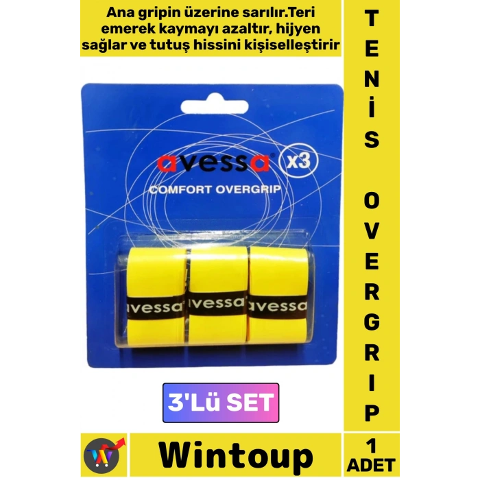 #Tenis Profesyonel Uzun Ömürlü Sıcak Nemli Hava Ter Emici Kayma Önleyici Tam Konforlu Tutuş Vuruş Desteği Spor Antrenman Tenis Overgrip 3lü Set