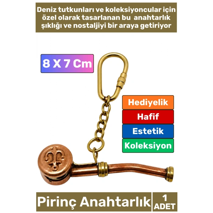 #Anahtarlık Pirinç Denizci Temalı Marin Sevgili Babalar Öğretmenler Günü Dekoratif Hediyelik Koleksiyon Estetik Antika Görünümlü Çok Şık Pirinç Silistre Tasarımlı Anahtarlık 8 X 7 Cm