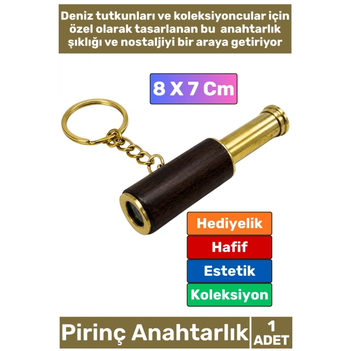 #Anahtarlık Özel Tasarım Denizci Temalı Marin Sevgili Babalar Öğretmenler Günü Dekoratif Hediyelik Koleksiyon Estetik Antika Görünümlü Çok Şık Pirinç Teleskop Tasarımlı Anahtarlık 8 X 7 Cm