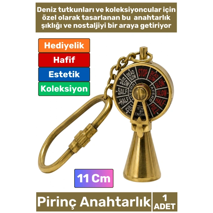 #Anahtarlık Pirinç Denizci Temalı Marin Sevgili Babalar Öğretmenler Günü Dekoratif Hediyelik Koleksiyon Estetik Antika Görünümlü Çok Şık Pirinç Makine Telgrafı Tasarımlı Anahtarlık 11 Cm
