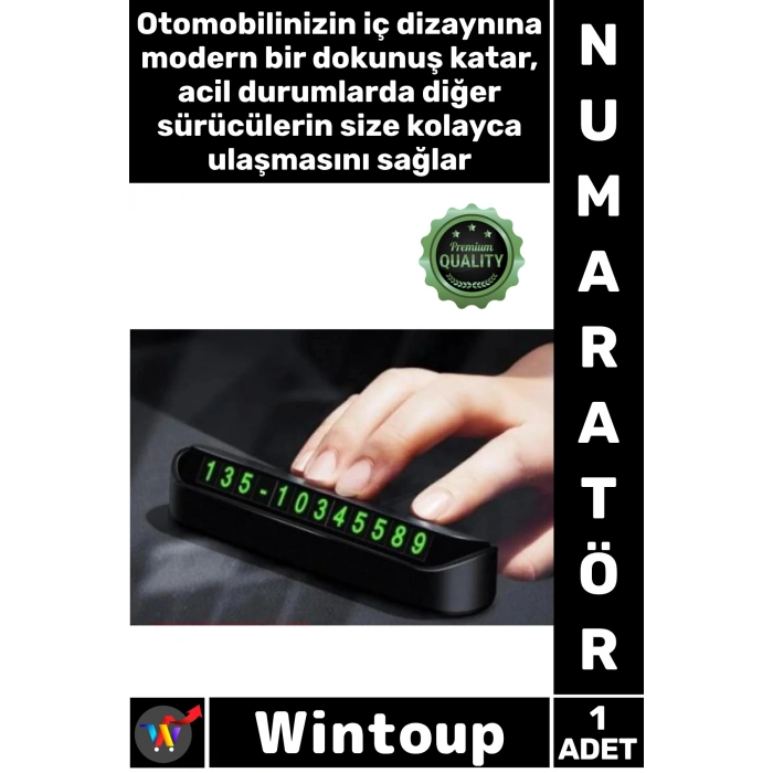 #Numaratör Şık Gizlenebilir Fosforlu Mıknatıslı Otomobil Park Araç Torpido Üstü Aç Kapa Numaratör