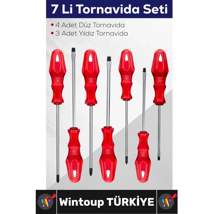 #Tornavida Profesyonel Montaj Onarım 7li Tornavida Seti 4 Adet Düz 3 Adet Yıldız Tornavida