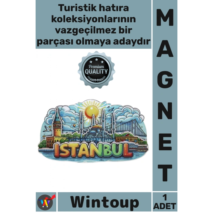 #Magnet Özel Şık Dekoratif Buzdolabı Hatırası Renkli Lazer Kesim Şehir Silüeti Ahşap İstanbul Temalı