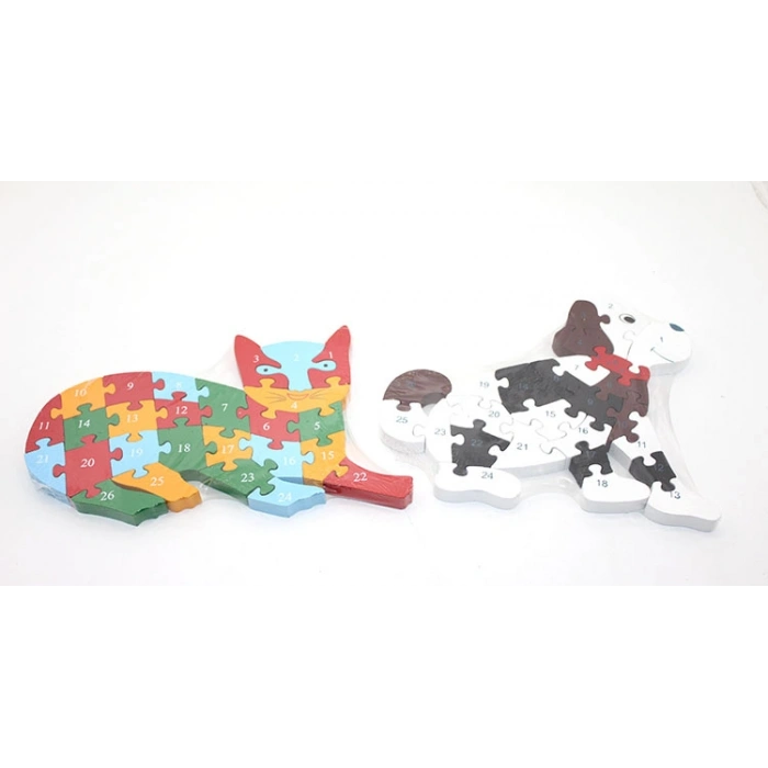 Ahşap Kedi - Köpek Yapboz