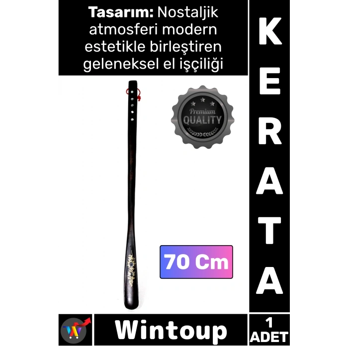 #Kerata Lüks Geleneksel El Yapımı Zarif Şık Doğal Ayakkabı Çekecek Ahşap Sedefli Kerata 70 x 4 Cm