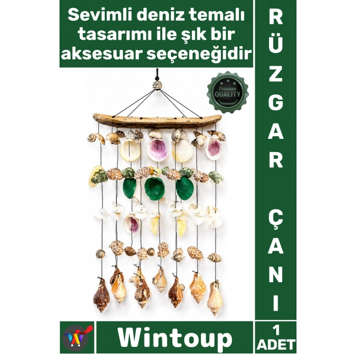 Ahşap Ve Deniz Kabuklu Rüzgar Çanı No:1057