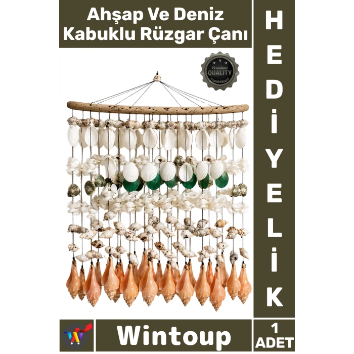 Ahşap Ve Deniz Kabuklu Rüzgar Çanı No:1064