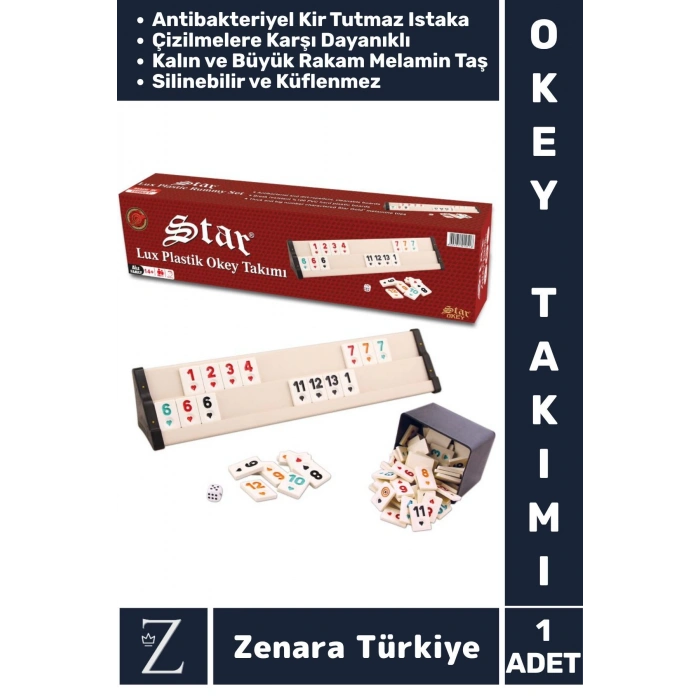 Aile Ev Arkadaş Kahve Cafe Kamp Piknik Oyun Dayanıklı Kir Tutmaz Sert Plastik 101 OKEY TAKIMI