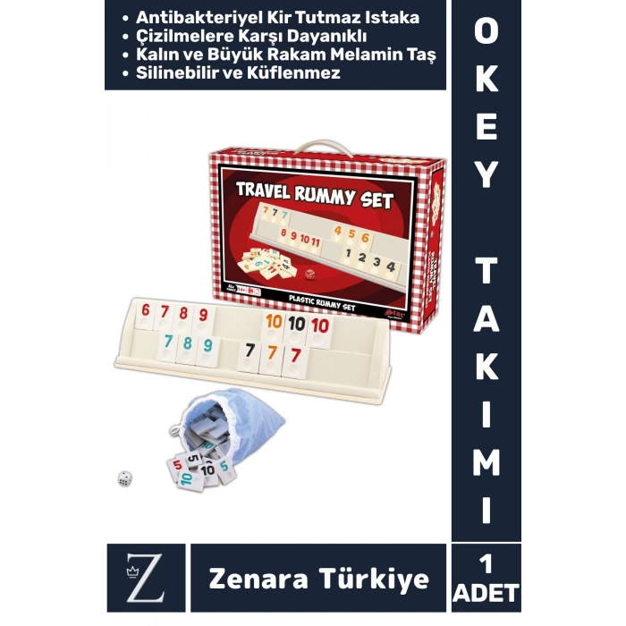 Aile Ev Arkadaş Kahve Cafe Piknik Oyun Dayanıklı Antibakteriyel Kir Tutmaz Plastik 101 OKEY TAKIMI