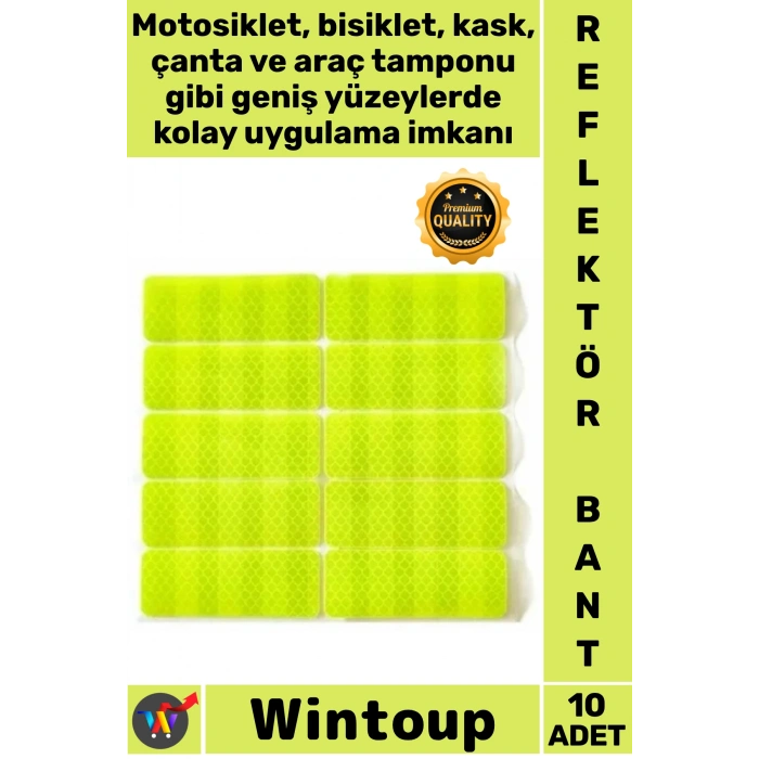 #Reflektör Motosiklet Bisiklet Kask Uyarı Güvenlik Altıgen Petek Dokulu 10 Adet Reflektör Sticker Seti