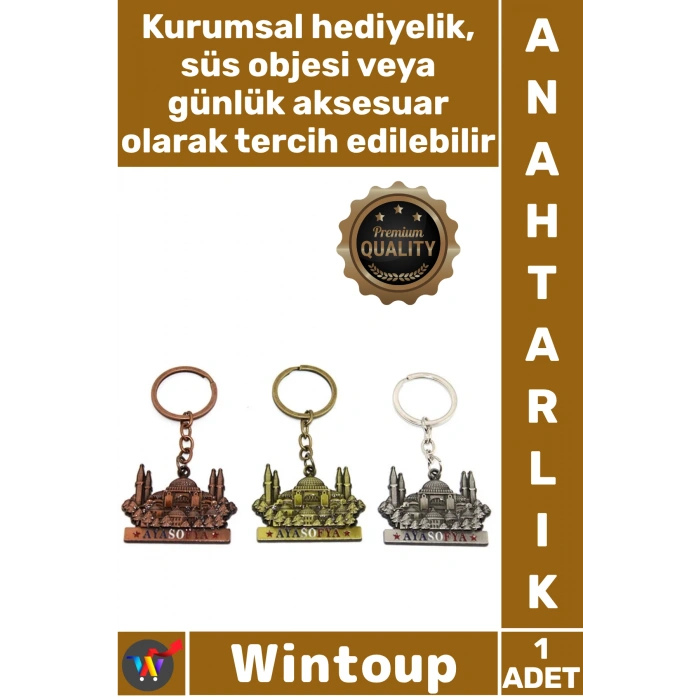 #Anahtarlık Hediyelik İstanbul Hatırası Dayanıklı Estetik Turistik Tasarım Metal Ayasofya Anahtarlık