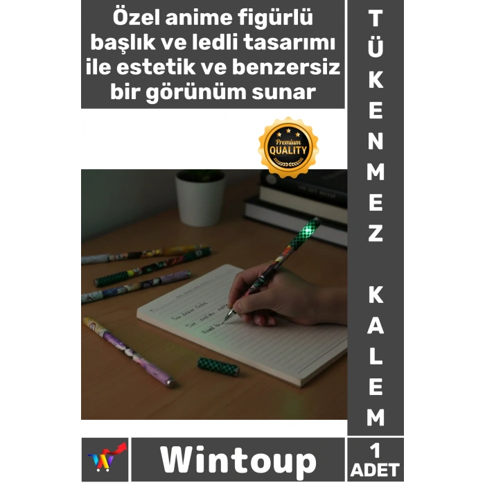#Kalem Işıklı Figürlü LED Koleksiyonluk Hediye Ofis Okul Tasarım Anime Figür Ledli Tükenmez Kalem