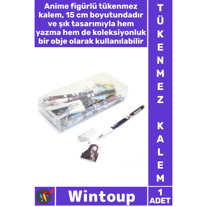 #Kalem 15 cm Koleksiyonluk Şık Tasarım Karakterli Okul Ofis Hediye Anime Figür Tükenmez Kalem
