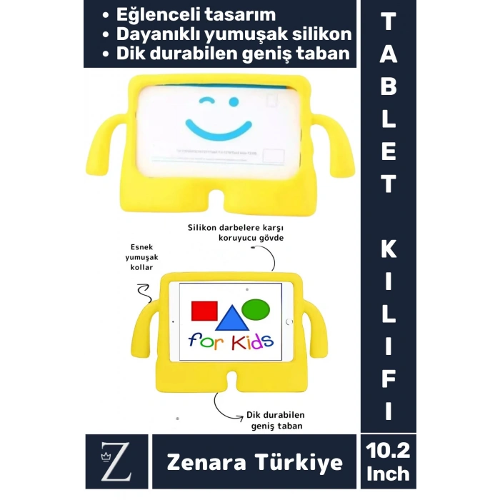 Apple Ipad 7. 8. 9. Nesil Uyumlu Geniş Taban Yumuşak Tutacaklı Silikon Çocuk Tablet Kılıfı 10.2 İnç