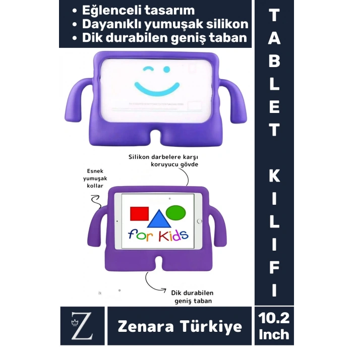 Apple Ipad 7. 8. 9. Nesil Uyumlu Geniş Taban Yumuşak Tutacaklı Silikon Çocuk Tablet Kılıfı 10.2 İnç