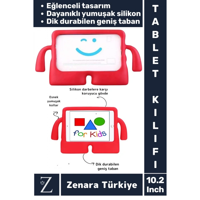 Apple Ipad 7. 8. 9. Nesil Uyumlu Geniş Taban Yumuşak Tutacaklı Silikon Çocuk Tablet Kılıfı 10.2 İnç