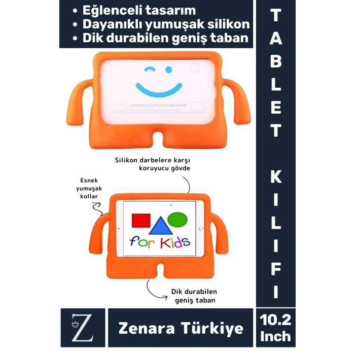 Apple Ipad 7. 8. 9. Nesil Uyumlu Geniş Taban Yumuşak Tutacaklı Silikon Çocuk Tablet Kılıfı 10.2 İnç