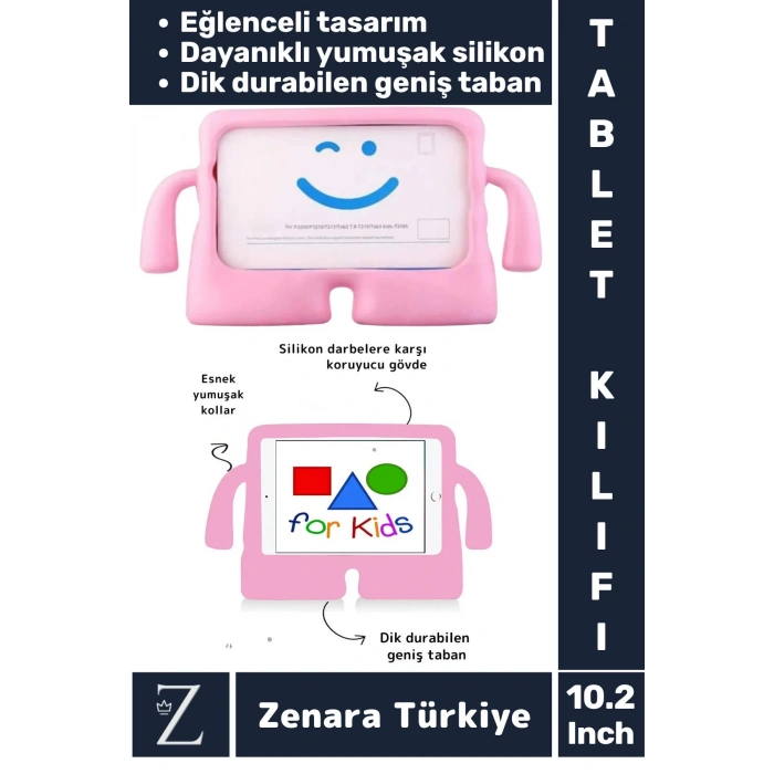 Apple Ipad 7. 8. 9. Nesil Uyumlu Geniş Taban Yumuşak Tutacaklı Silikon Çocuk Tablet Kılıfı 10.2 İnç